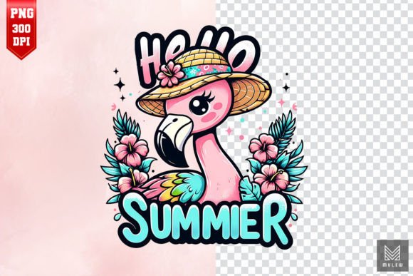 Download Hello Summer Flamingo Sublimation Design - Design Collection