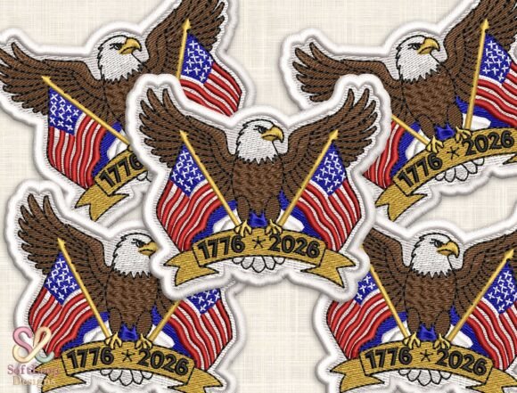 Download Patriotic Eagle Embroidery Patch Design - Design Collection