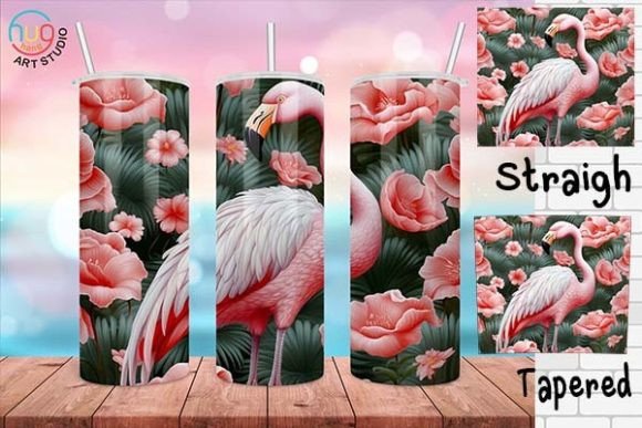 Download 3D Floral Flamingo Tumbler Design - Design Collection