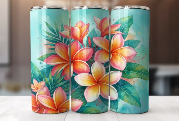 Download Plumeria Floral 20oz Tumbler Wrap Design - Tumbler wrap design Collection