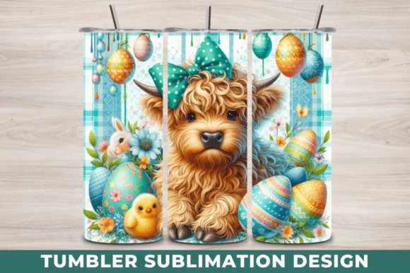 Download Easter Highland Cow Tumbler Wrap Design - Tumbler wrap design Collection