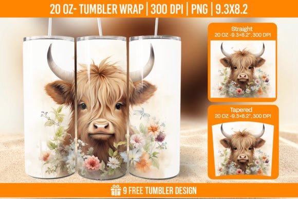 Download 3D Highland Cow Tumbler Designs, - Design Collection