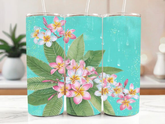 Download Tumbler Design Plumeria Flower - Design Collection