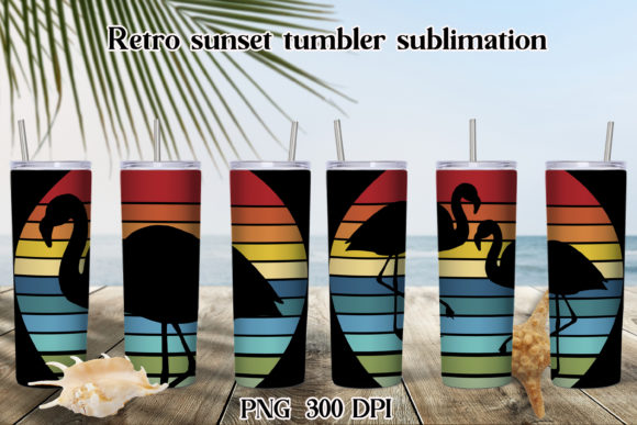 Download Retro Sunset Tumbler Sublimation Design - Design Collection