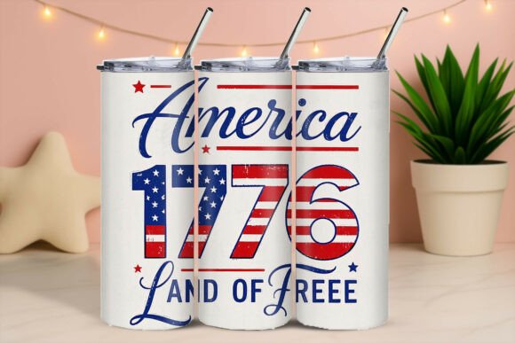 Download America 1776 Land Free Flag Back Design Tumbler - Design Collection