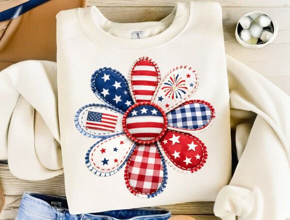 Download 4th of July Flower Sublimation Design - Design Collection