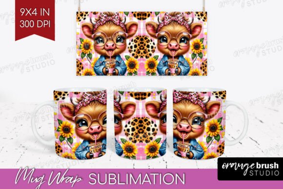 Download Highland Cow Mug Wrap PNG Sublimation - Highland cow mug Collection