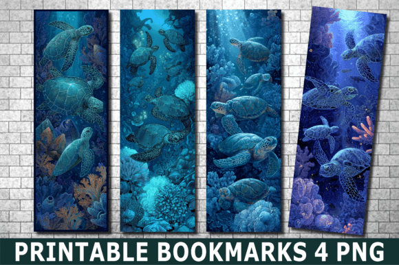 Download Artistic Blue Sea Turtle Bookmark PNG - Blue sea turtle Collection