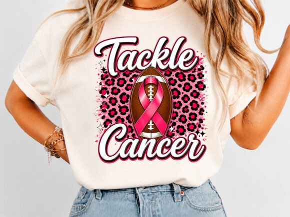 Download Tackle Cancer Football Ribbon Tee - Premium Bundle