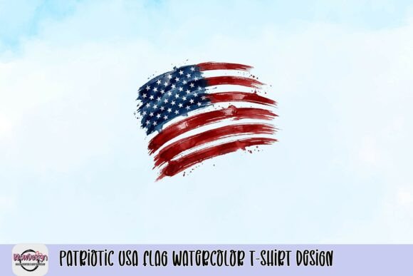 Download Patriotic USA Flag Watercolor T-Shirt Design - Design Collection