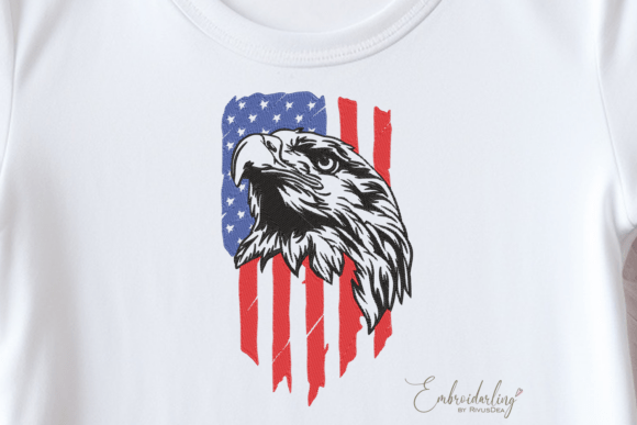 Download USA Flag with Eagle Embroidery Design. - Design Collection