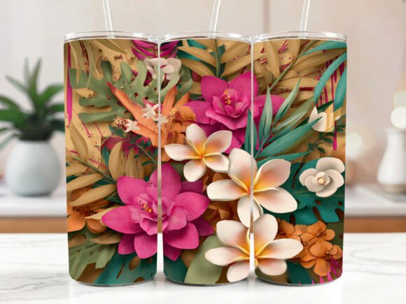 Download Plumeria Tumbler Sublimation Design - Design Collection
