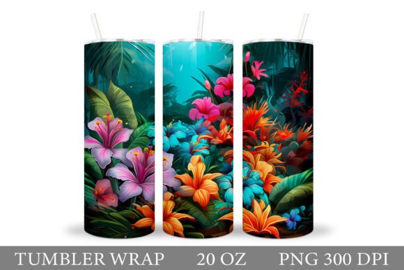 Download Flowers Tumbler. Tropical Tumbler Design - Design Collection
