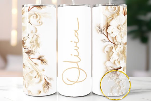 Download Custom Name Tumbler Wrap Floral Design - Design Collection