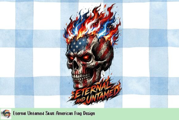 Download Eternal Untamed Skull American Flag Design - Design Collection