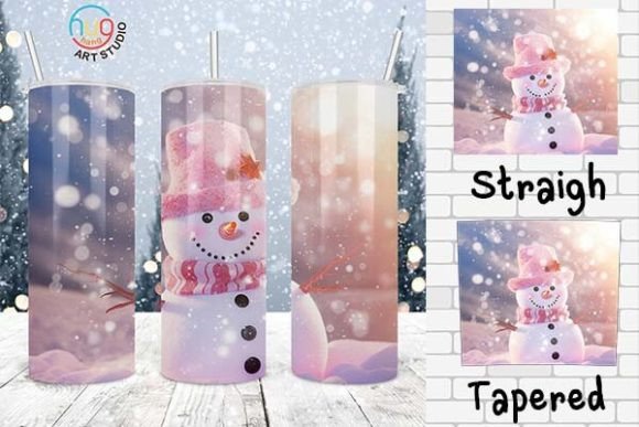 Download Pink Snowman Christmas Tumbler Design - Design Collection