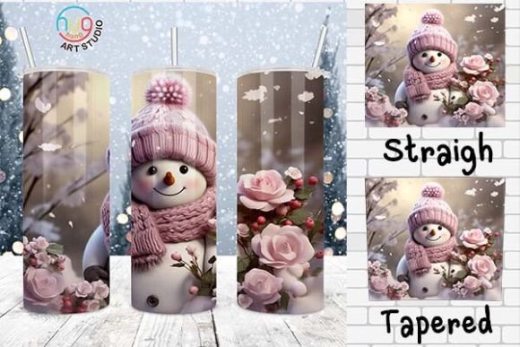 Download Pink Snowman Christmas Tumbler Design - Design Collection