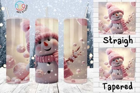 Download Pink Snowman Christmas Tumbler Design - Design Collection
