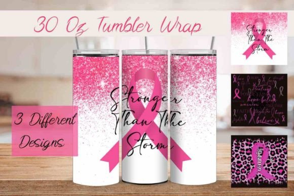 Download 30 Oz Tumbler Wrap, Breast Cancer PNG - Premium Resources