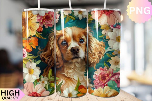 Download Floral Dog 20oz Skinny Tumbler Design - Design Collection
