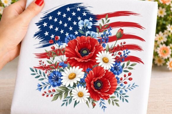 Download Patriotic Floral USA PNG Design - Design Collection
