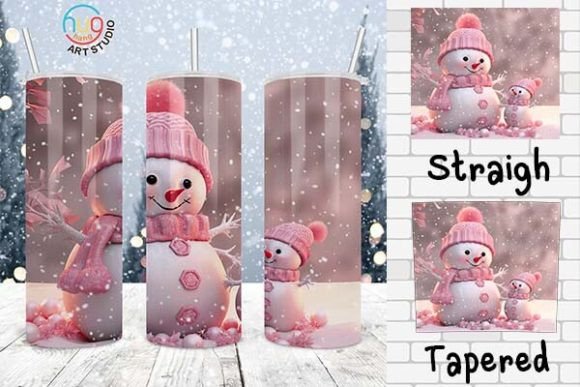 Download Pink Snowman Christmas Tumbler Design - Design Collection