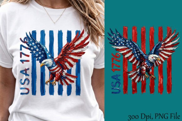Download USA 1776 Patriotic Bald Eagle Design Png - Design Collection