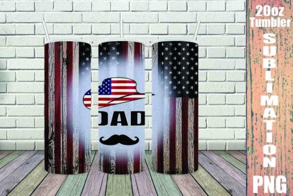 Download 20oz American Flag DAD Tumbler Design - Design Collection