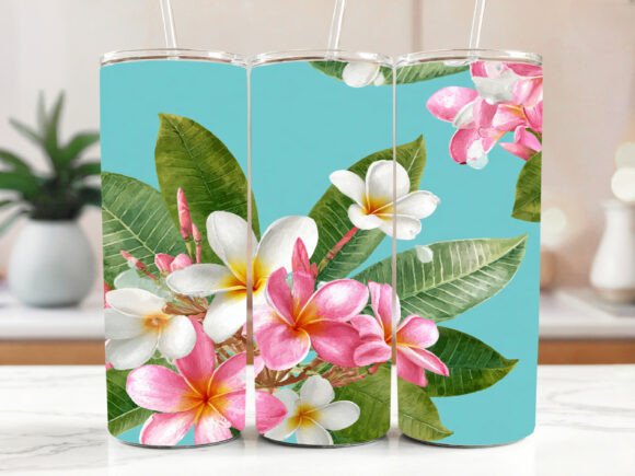 Download Plumeria Flower Tumbler Design - Design Collection