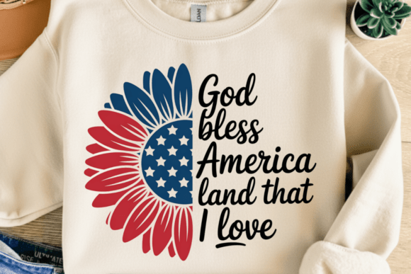 Download God Bless America Floral PNG Design - Design Collection