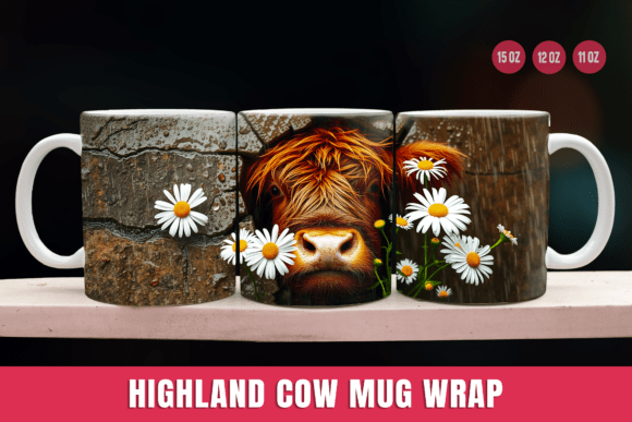Download 3D Highland Cow Mug Wrap - Highland cow mug Collection