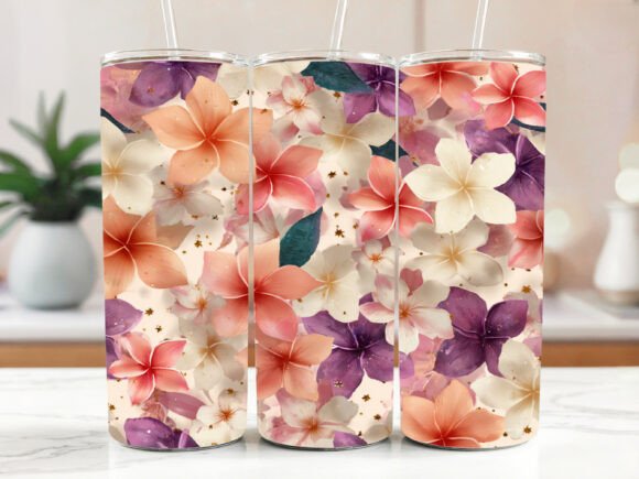 Download Plumeria Flower Tumbler Design - Design Collection