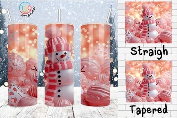 Download Pink Snowman Christmas Tumbler Design - Design Collection