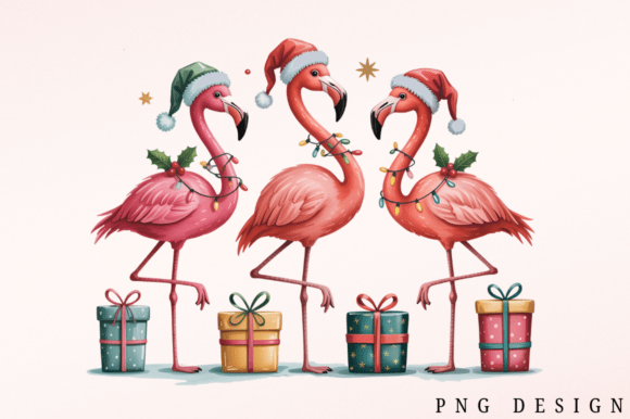 Download Christmas Flamingo PNG Design - Design Collection