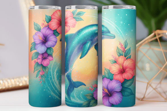 Download Tropical Pattern Tumbler Design Png Wrap - Design Collection