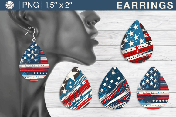 Download 4th of July Earrings Sublimation Designs - Design Collection