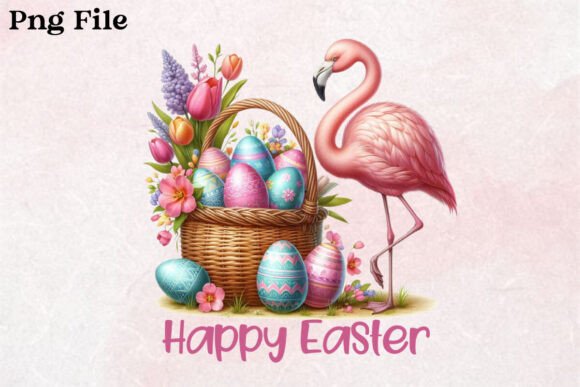 Download Happy Easter Flamingo PNG Design - Design Collection