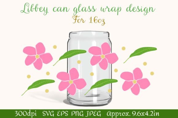 Download Can Glass Wrap Design 16oz | Plumeria - Design Collection
