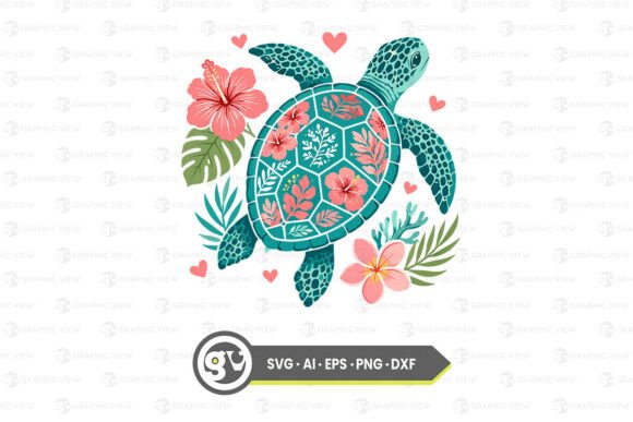 Download Floral Sea Turtle Summer Design - Design Collection