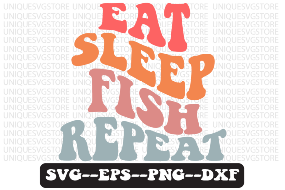 Download Eat Sleep Fish Repeat Retro Svg Design - Design Collection