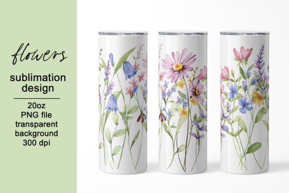 Download Tumbler Wrap, Design with Wildflowers. - Design Collection