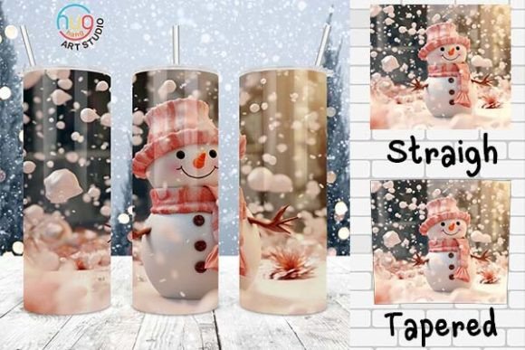 Download Pink Snowman Christmas Tumbler Design - Design Collection