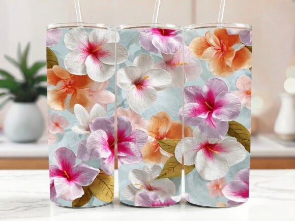 Download Floral Tumbler Design Plumeria Flower - Design Collection