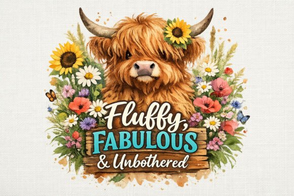 Download Fluffy Fabulous Highland Cow PNG Design - Design Collection