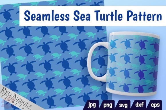 Download Blue Sea Turtle Seamless Pattern - Blue sea turtle Collection