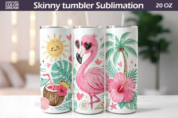 Download Flamingo Seamless Tumbler Design - Design Collection