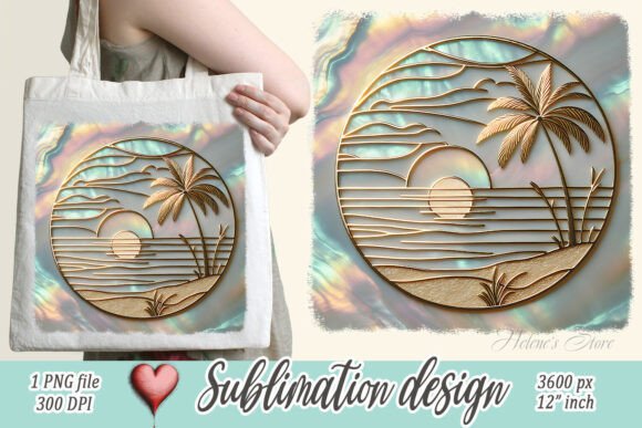 Download Summer Gold Beach Sublimation Design - Design Collection