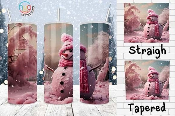 Download Pink Snowman Christmas Tumbler Design - Design Collection