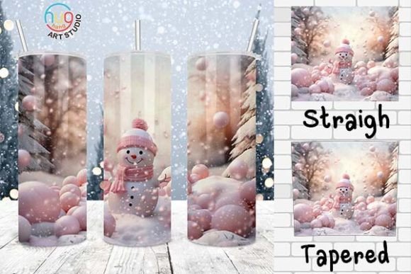 Download Pink Snowman Christmas Tumbler Design - Design Collection
