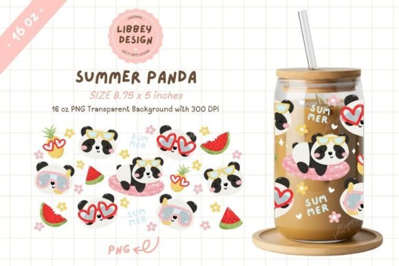 Download Summer Panda Tumbler Design PNG - Design Collection